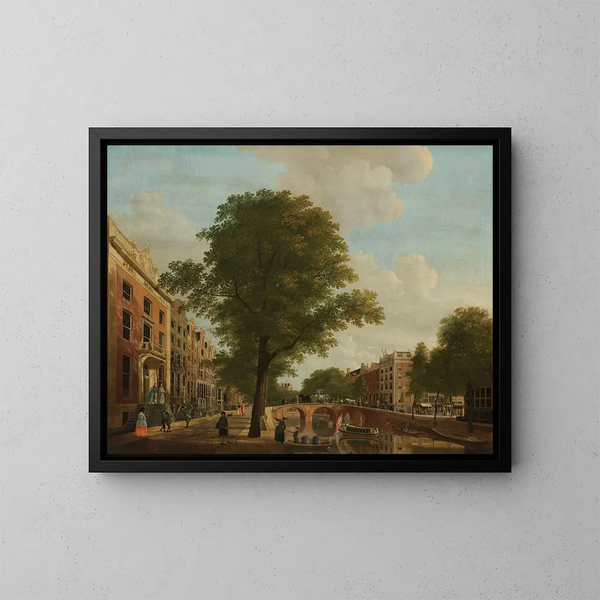Vue du Herengracht près de la Leidsestraat à Amsterdam - Hendrik Keun — inramlat konstverk på väggen