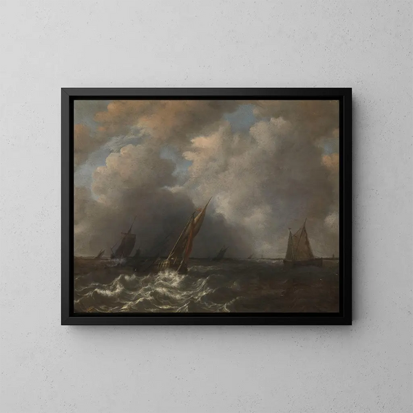 Tempête sur la Meuse - Hendrik Martensz Sorgh — inramlat konstverk på väggen