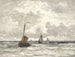 Båtar för fiske på vågorna - Hendrik Willem Mesdag — vy av konstverket