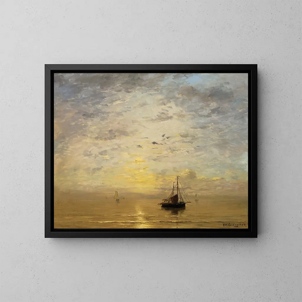 Marine - Hendrik Willem Mesdag — inramlat konstverk på väggen