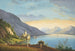 Vue du Lac Léman avec Personnages dans un Vignoble au Premier Plan, le Château de Chillon au Loin - Hendrikus Johannes Knip — vy av konstverket