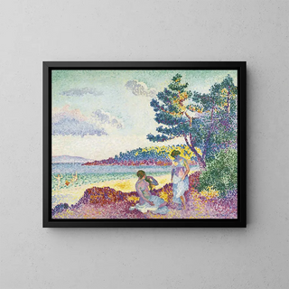 Baigneuses - Henri-Edmond Cross — inramlat konstverk på väggen