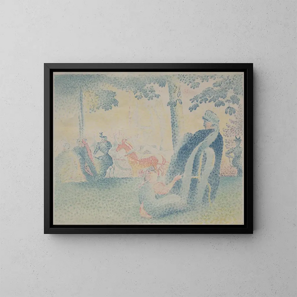 I parken - Henri-Edmond Cross — inramlat konstverk på väggen