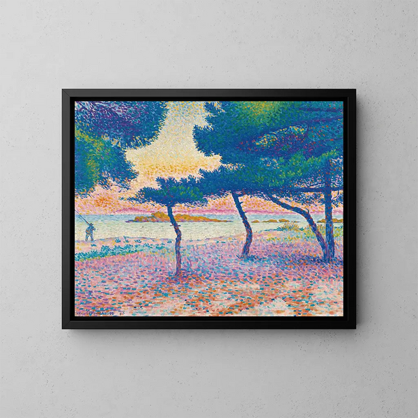 La Plage de Saint-Clair - Henri-Edmond Cross — inramlat konstverk på väggen