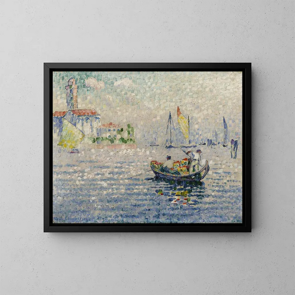 Morgon i Murano - Henri-Edmond Cross — inramlat konstverk på väggen