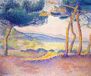 Pins längs kusten - Henri-Edmond Cross — vy av konstverket