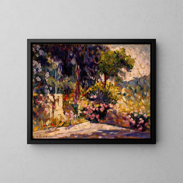 La terrasse fleurie - Henri-Edmond Cross — inramlat konstverk på väggen