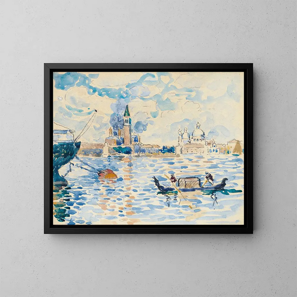 Venise vy över bassin de Saint-Marc - Henri-Edmond Cross — inramlat konstverk på väggen