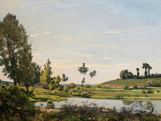 En flodscen - Henri-Joseph Harpignies — vy av konstverket
