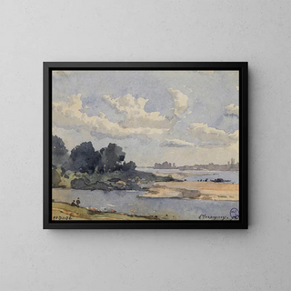 Bords de rivière - Henri-Joseph Harpignies — inramlat konstverk på väggen