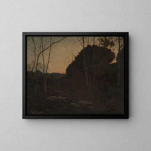 Clairière en forêt de Fontainebleau - Henri-Joseph Harpignies — inramlat konstverk på väggen