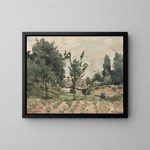 Landskap med gård - Henri-Joseph Harpignies — inramlat konstverk på väggen