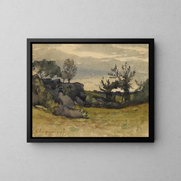 Le Vallon - Henri-Joseph Harpignies — inramlat konstverk på väggen