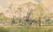 Les jardins des Champs-Élysées med fontänen Diane av Jacques Hittorff, Paris - Henri-Joseph Harpignies — vy av konstverket