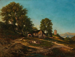 HenriJoseph Harpignies - Summer Landscape With Farm House.webp
