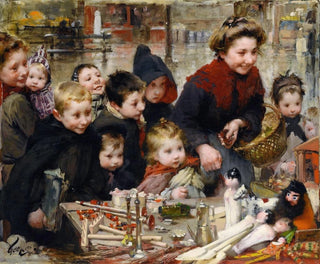 La Joie des petits - Henri Jules Jean Geoffroy — vy av konstverket