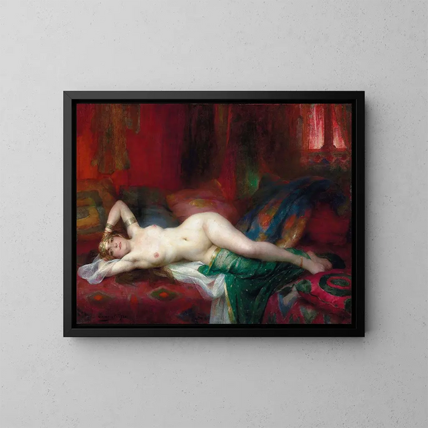Odalisque - Henri Adrien Tanoux — inramlat konstverk på väggen