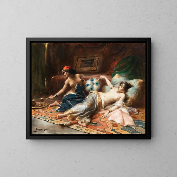 Odalisques - Henri Adrien Tanoux — inramlat konstverk på väggen