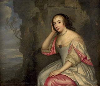 Porträtt av Madame de Maintenon i ett marint landskap - Henri Beaubrun — vy av konstverket