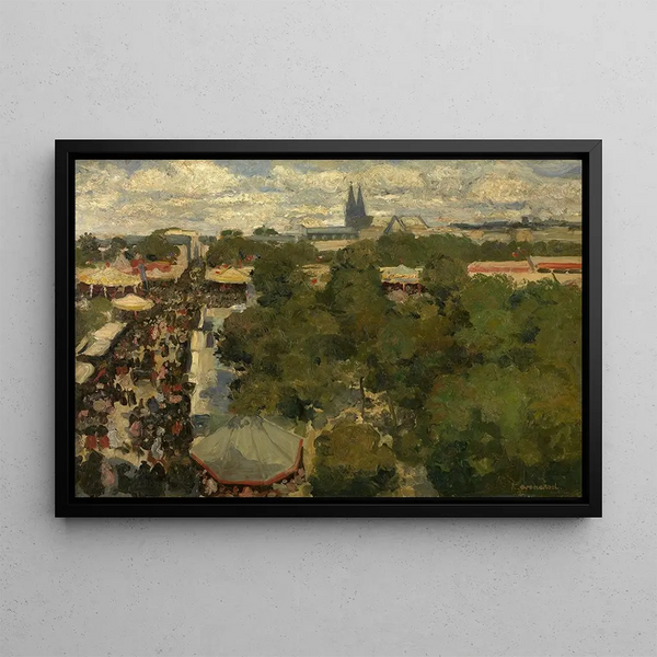 Foire du dimanche aux Invalides - Henri Evenepoel — inramlat konstverk på väggen