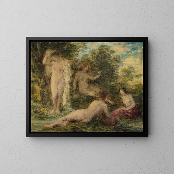 Baigneuses - Henri Fantin-Latour — inramlat konstverk på väggen