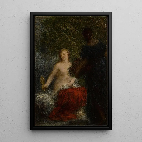 kvinna vid hennes toalett - Henri Fantin-Latour — inramlat konstverk på väggen