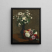 Blommor kamomill och dahlior - Henri Fantin-Latour — inramlat konstverk på väggen