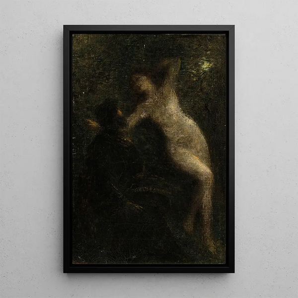 Le poète et la muse - Henri Fantin-Latour — inramlat konstverk på väggen