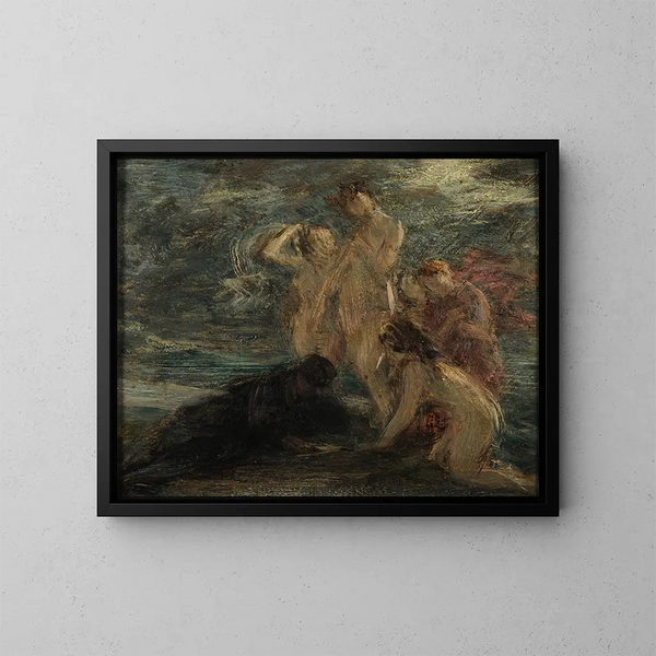 Le pote et les muses - Henri Fantin-Latour — inramlat konstverk på väggen
