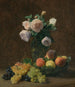 Naturstilleben, vas med rosor, persikor och druvor - Henri Fantin-Latour — vy av konstverket