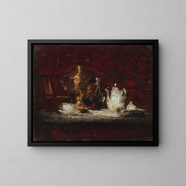 Naturtavla med samovar - Henri Fantin-Latour — inramlat konstverk på väggen