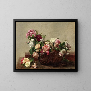 rosor - Henri Fantin-Latour — inramlat konstverk på väggen