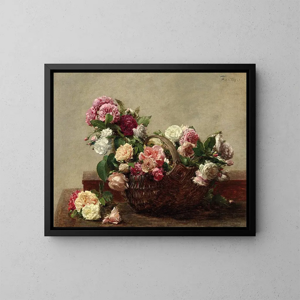 rosor - Henri Fantin-Latour — inramlat konstverk på väggen