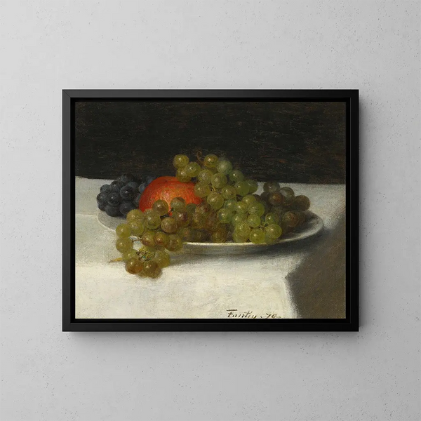 Pommes et raisins - Henri Fantin-Latour — inramlat konstverk på väggen