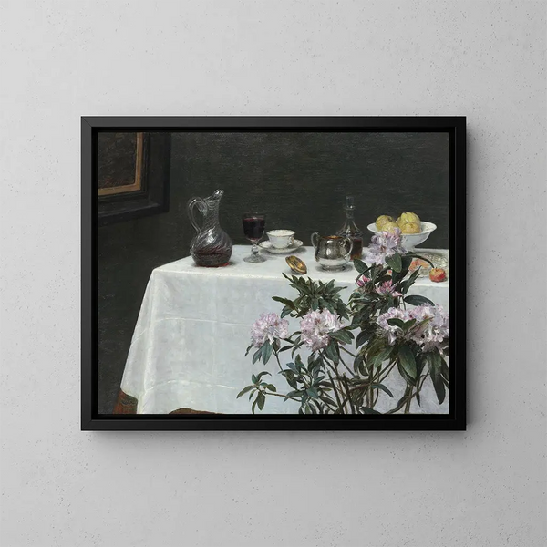 Naturtavla vid ett bordskant - Henri Fantin-Latour — inramlat konstverk på väggen