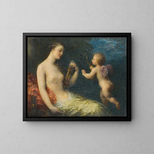 Venus och Cupido - Henri Fantin-Latour — inramlat konstverk på väggen