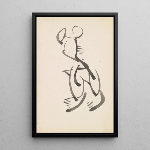 Studie för en figurativ skulptur - Henri Gaudier-Brzeska — inramlat konstverk på väggen