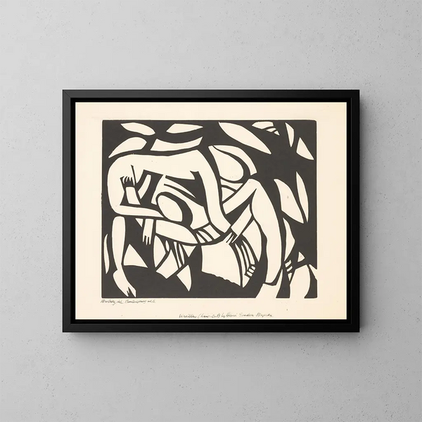 Lutteurs - Henri Gaudier-Brzeska — inramlat konstverk på väggen