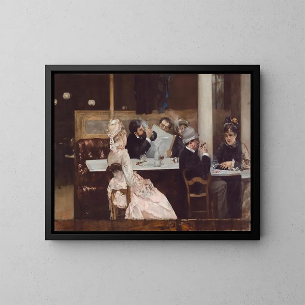 Scène de café à Paris - Henri Gervex — inramlat konstverk på väggen
