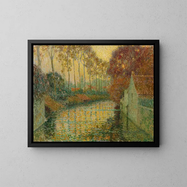 Canal en automne à Gisors - Henri Le Sidaner — inramlat konstverk på väggen