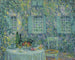 La Table au soleil dans les feuilles de Gerberoy - Henri Le Sidaner — vy av konstverket