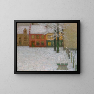 La neige - Henri Le Sidaner — inramlat konstverk på väggen