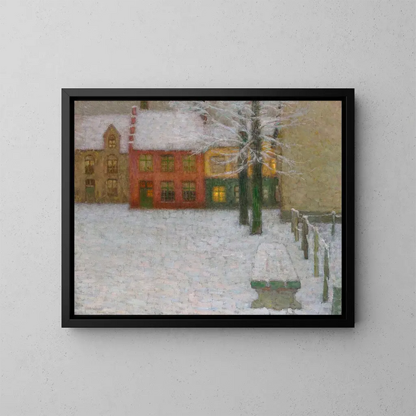 La neige - Henri Le Sidaner — inramlat konstverk på väggen