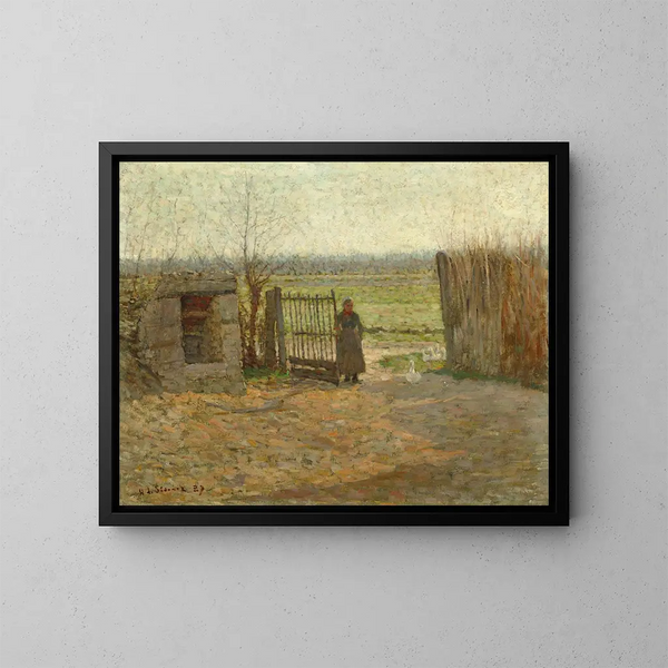 La porte de la ferme - Henri Le Sidaner — inramlat konstverk på väggen