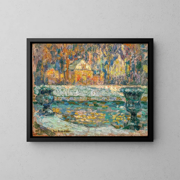 Le bassin de Neptune à Versailles - Henri Le Sidaner — inramlat konstverk på väggen