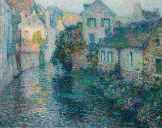 Les Vieilles Maisons de Quimper - Henri Le Sidaner — vy av konstverket
