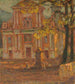 kyrkan Dolceacqua - Henri Le Sidaner — vy av konstverket