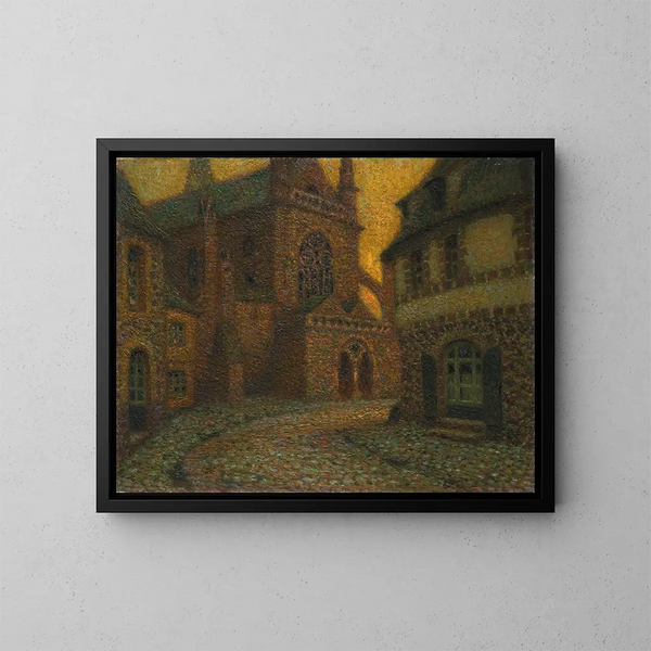 Tréguier kyrka - Henri Le Sidaner — inramlat konstverk på väggen