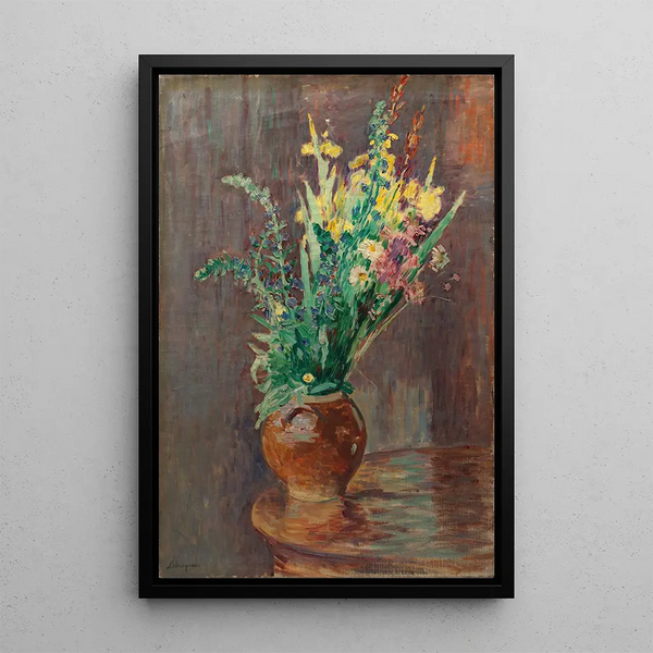 Gerbe de fleurs dans un pot - Henri Lebasque — inramlat konstverk på väggen