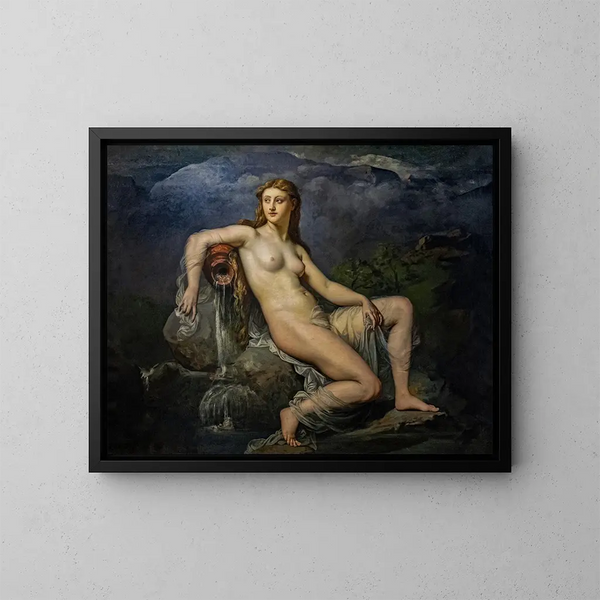 La Source ou l'Eau - Henri Lehmann — inramlat konstverk på väggen